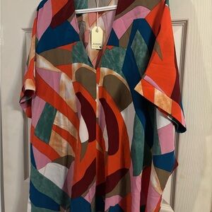 JODIFL Colorful Abstract Women's Blouse